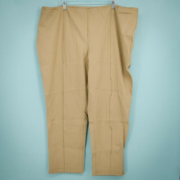 Lands End Plus Size 26W Pants Fit Slim Leg Mid Rise Stretch Khaki Pull On NWT - Picture 1 of 5